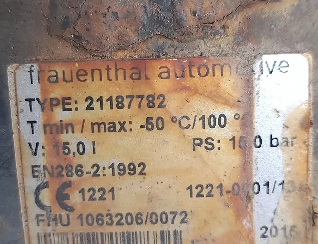 VOLVO FMX II (2012-present) Zbiornik powietrza 8150111,21187782 31518033