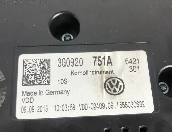 VOLKSWAGEN Passat B7 (2010-2015) Speedometer 3G0920751A 31949069