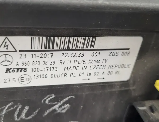 MERCEDES-BENZ ACTROS MP4 (2011-present) Reflektor przedni lewy A9608200839 34021319