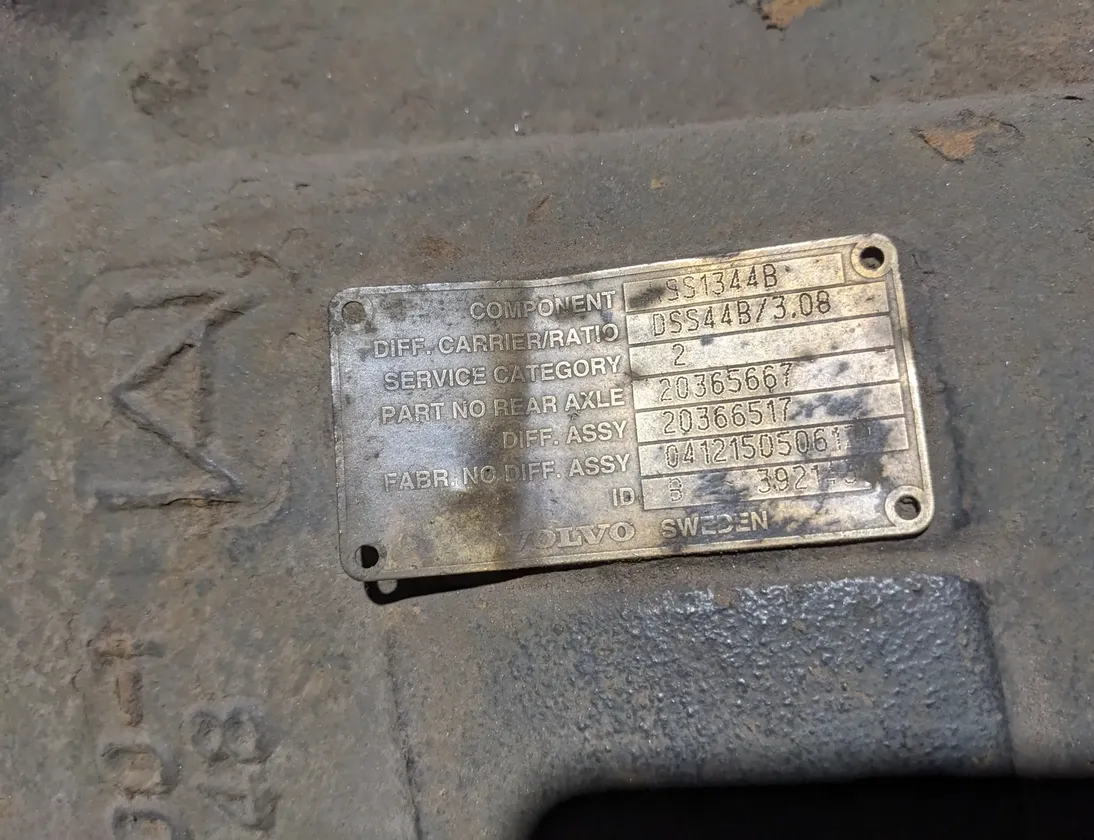 VOLVO FM 12 (1998-2005) Tylny mechanizm różnicowy 20365667,RSS1344B,DSS44B/3.08,20366517,DSS44B,3.08,Ip1151 33790695